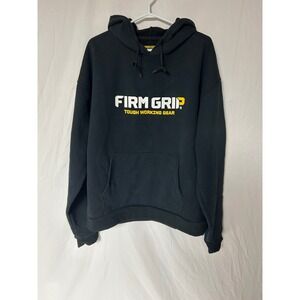 Firm Grip Tough Working Gear Hoodie Mens XL Black Graphic Logo Workwear Pullover